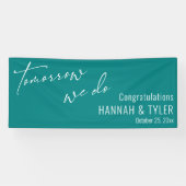 シンプル明日リハーサルディナーティール（緑がかった色） 横断幕 (横)