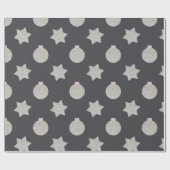 シンプル星とエレガントオーナメント ラッピングペーパー (フラット)
