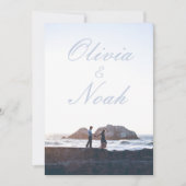 シンプル映画ポスタモダンーブルーフォト結婚ズ 招待状 (正面)