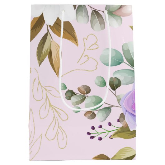 シンプル春エレガントフローラ ミディアムペーパーバッグ (裏面)