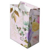 シンプル春エレガントフローラ ミディアムペーパーバッグ (裏面アングル)