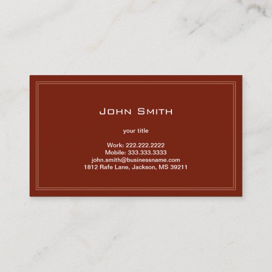 シンプル普通馬名刺（赤） 名刺 (裏面)