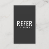 シンプル暗エレガント色グレー白の紹介カード 紹介カード (正面)
