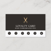 シンプル暗エレガント金ゴールドフェイクシザーロイヤリティカード ロイヤリティカード (正面)