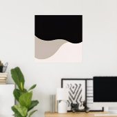 シンプル曲線アート – ミニマリスト円弧 ポスター (ホームオフィス)