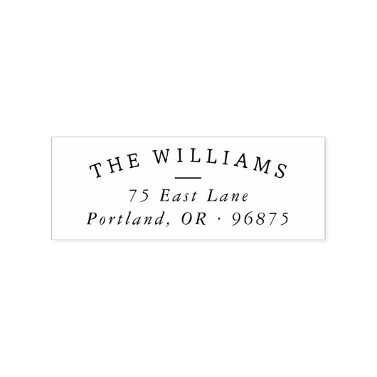 シンプル曲線ファミリ名と差出人住所 ラバースタンプ (インプリント)