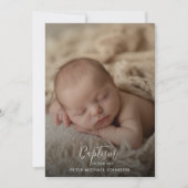 シンプル書のバプテ男女兼用ィス写真 招待状 (正面)