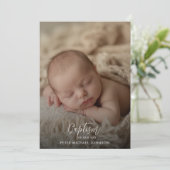 シンプル書のバプテ男女兼用ィス写真 招待状 (スタンド正面)