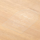 シンプル書のミニマル結婚リスト アクリル招待状 (レイダウン)