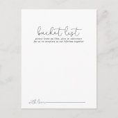 シンプル書の結婚バケットリストカード ポストカード (正面)