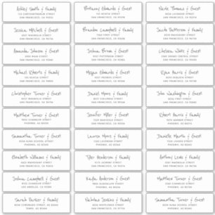 シンプル書の結婚Guest Names Address シール