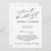 シンプル書エレガント字タイポグラフィ白黒 プログラム (正面/裏面)