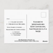 シンプル書エレガント式結婚式RSVP ポストカード (裏面)