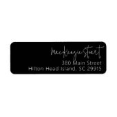 シンプル書エレガント文字差出人住所 ラベル (正面)