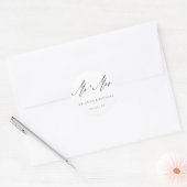 シンプル書エレガント書の御夫妻の結婚書 ラウンドシール (封筒)