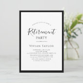 シンプル書エレガント書スクリプト退職パーティー 招待状 (スタンド正面)