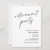シンプル書エレガント書スクリプト退職パーティー 招待状 (正面)