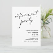 シンプル書エレガント書スクリプト退職パーティー 招待状 (スタンド正面)