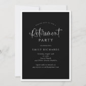 シンプル書エレガント書スクリプト退職パーティー 招待状 (正面)