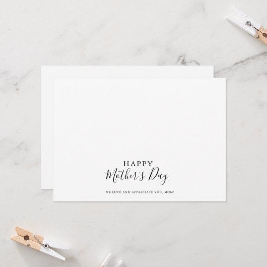 シンプル書エレガント母の日 カード (正面/裏面インサイチュ)