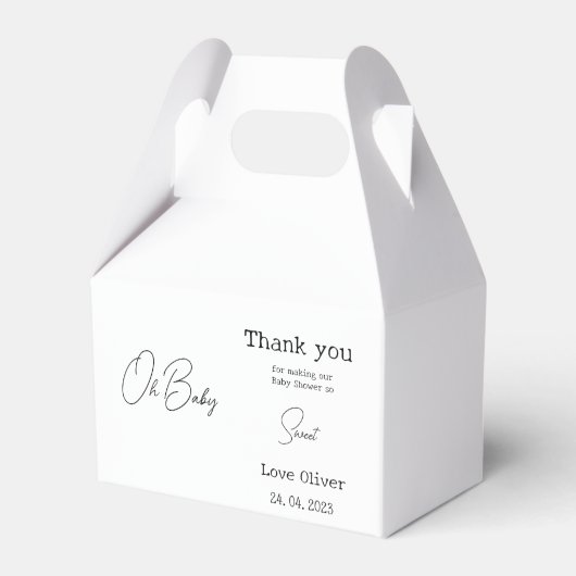 シンプル書エレガント道の赤ちゃんシャワー フェイバーボックス (正面サイド)
