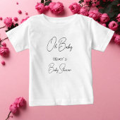 シンプル書エレガント道の赤ちゃんシャワー ベビーTシャツ