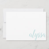 シンプル書エレガント道フラパーソナライズされたット ノートカード (正面)