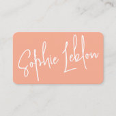 シンプル書エレガント道桃色 名刺 (正面)