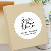 シンプル書カスタムの結婚式の日付を保存 ラウンドシール