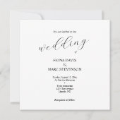 シンプル書スタイリッシュ結婚式招待状 (正面)