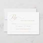 シンプル書フェイク道エレガント金ゴールド童話  出欠カード (正面)