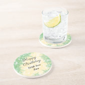 シンプル書ミニマルハッピーバースデーカスタム コースター (側面)