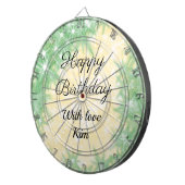 シンプル書ミニマルハッピーバースデーカスタム ダーツボード (正面右)