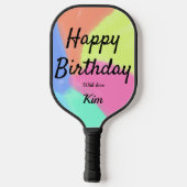 シンプル書ミニマルハッピーバースデーカスタムa ピックルボールラケット (裏面)