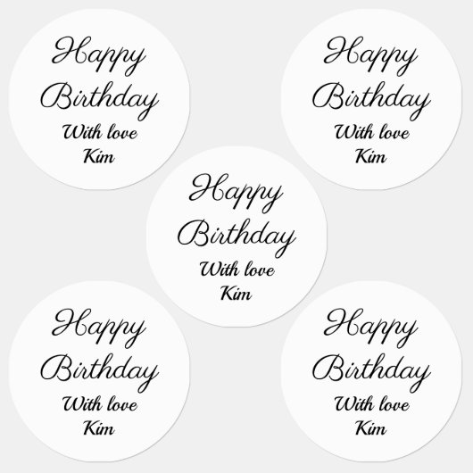 シンプル書ミニマルハッピーバースデーカスタムc ラベル (グループ)
