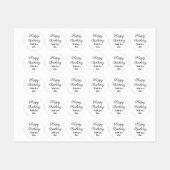 シンプル書ミニマルハッピーバースデーカスタムc ラベル (シート)