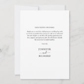 シンプル書モダンエレガント感謝の写真 サンキューカード (裏面)