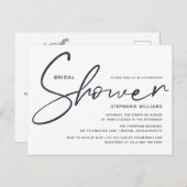 シンプル書モダンブライダルシャワー インビテーションポストカード (正面/裏面)