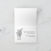 シンプル書モダンブライダルシャワー サンキューカード (内部)