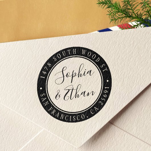 シンプル書モダン差出人住所 セルフインキングスタンプ