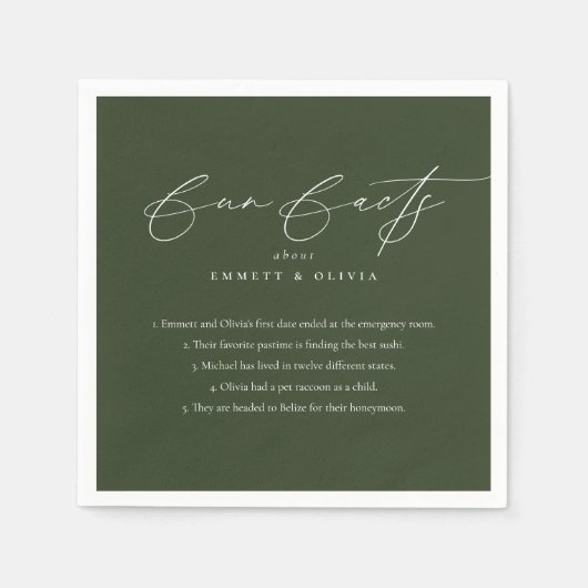 シンプル書モダン書おもしろい事実結婚の スタンダードカクテルナプキン (正面)