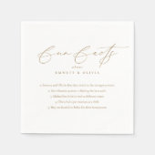 シンプル書モダン書おもしろい事実結婚の スタンダードカクテルナプキン (正面)