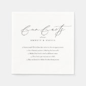 シンプル書モダン書おもしろい事実結婚の スタンダードカクテルナプキン (正面)