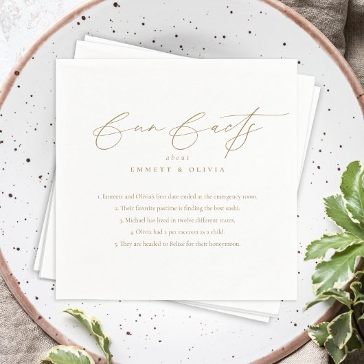 シンプル書モダン書おもしろい事実結婚の スタンダードカクテルナプキン