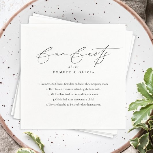 シンプル書モダン書おもしろい事実結婚の スタンダードカクテルナプキン