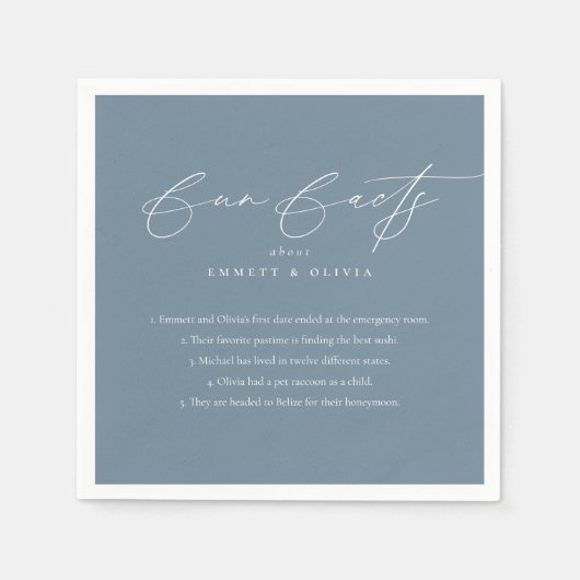 シンプル書モダン書おもしろい事実結婚の スタンダードカクテルナプキン (正面)