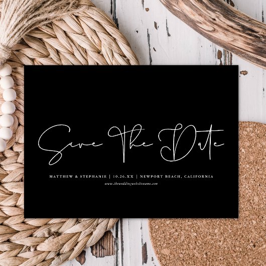 シンプル書モダン書の写真なし日付の保存 招待状