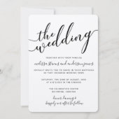 シンプル書モダン結婚式招待状 招待状 (正面)