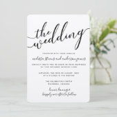 シンプル書モダン結婚式招待状 招待状 (スタンド正面)