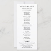 シンプル書モダン結婚式 プログラム (裏面)